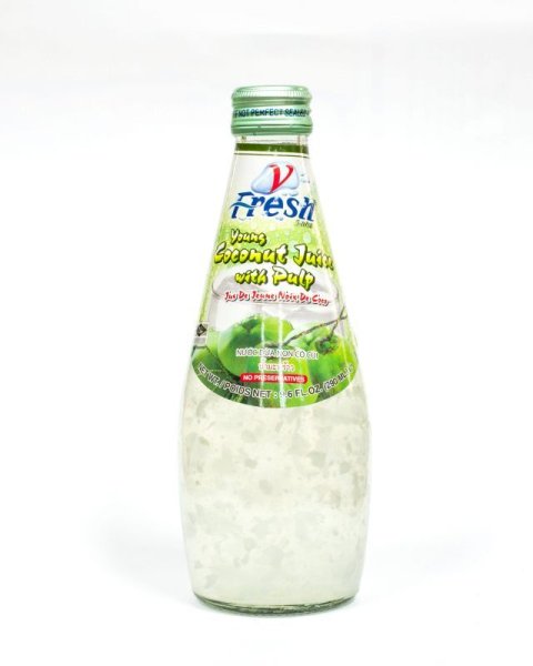 Photo1: Young Coconut juice with Pulp V Fresh 290ml / ココナッツジュース(果肉入り） (1)