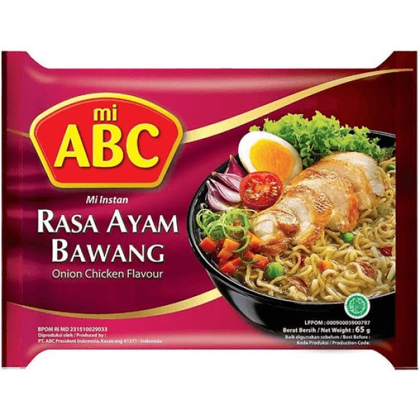 Photo1: ABC NOODLES AYAM BAWANG 65g / ABC 袋麺 アヤムバワン 65g (1)