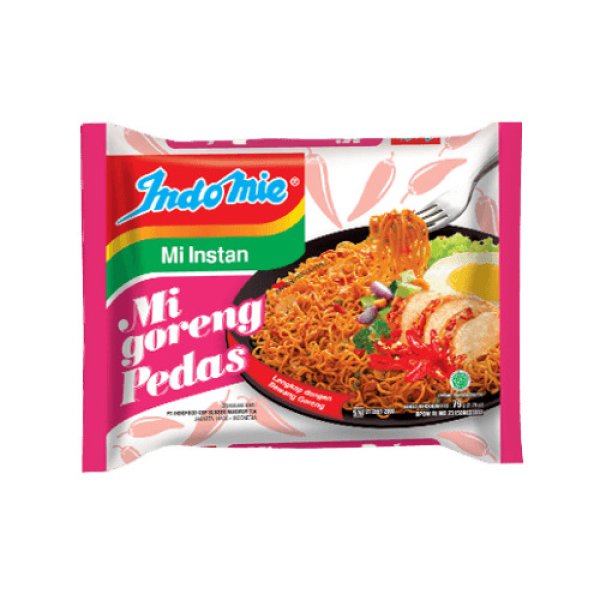 Photo1: INDOMIE HOT FRIED NOODLES 80g/インドミー 袋麺　揚げ麺 80g 辛口 (1)