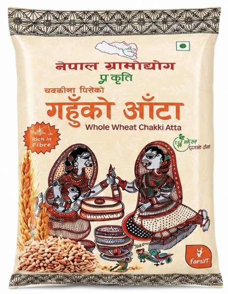 Photo1: NEPAL GRAMODHYOG ATTA 5kg/グラモディヨグ 全粒粉 5kg (1)