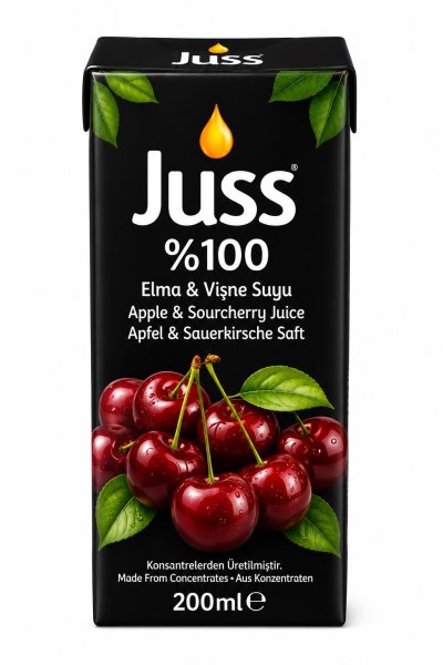 Photo1: JUSS APPLE-SOURCHERRY DRINK 200ml/JUSSアップル＆サワーチェリードリンク (1)