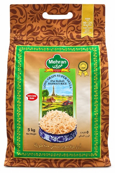 Photo1: Basmoti Rice Sella mehran 5kg / バスマティライス セラ (1)