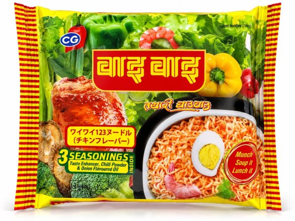 Photo1: WAIWAI 123 CHICKEN NOODLE　60g/ ワイワイ123 チキン ヌードル60g (1)