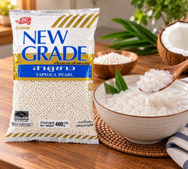 Photo2: TAPIOCA PEARL WHITE 400g/タピオカパール 白 400g (2)